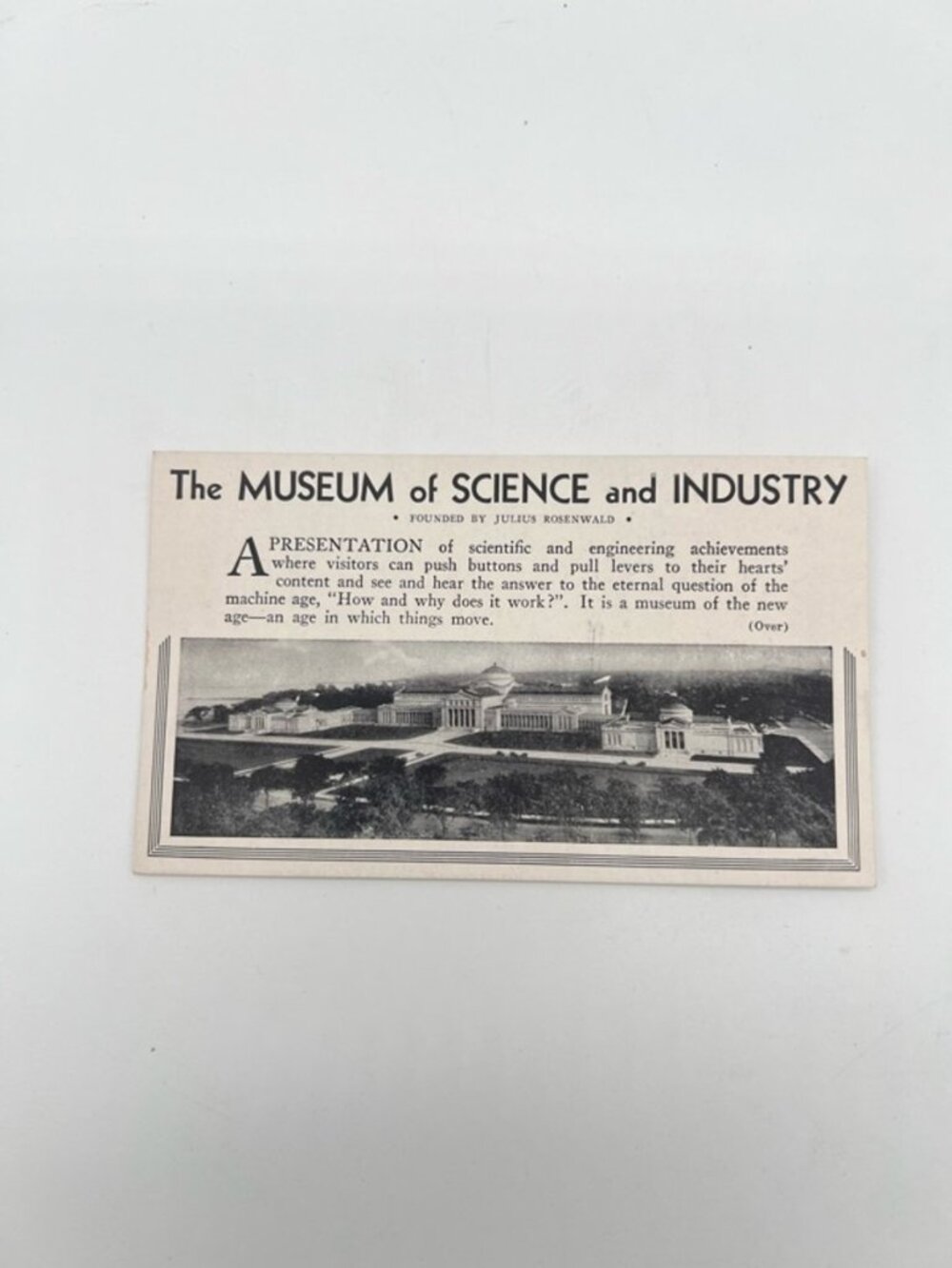 Vintage Museum of Science and Industry Chicago Visitor Guide